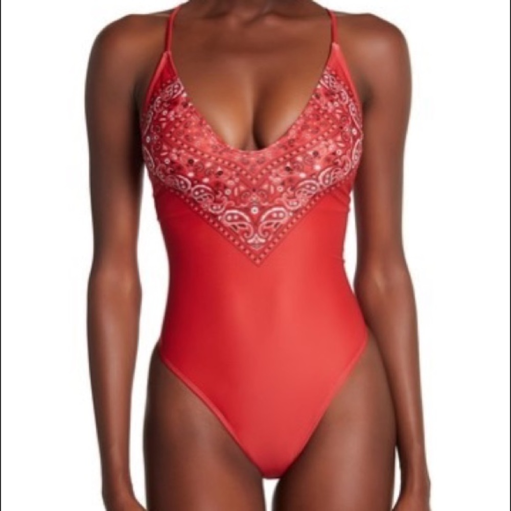 YMI red Marilyn Monroe swim red bandana